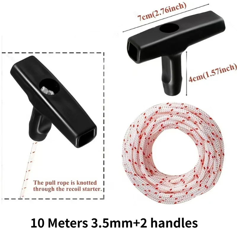 10M Nylon Pull Cord Recoil Starter Rope Replacement for Lawn Mower Chainsaw Trimmer Edger Engine Parts Garden Tool 3.5mm
