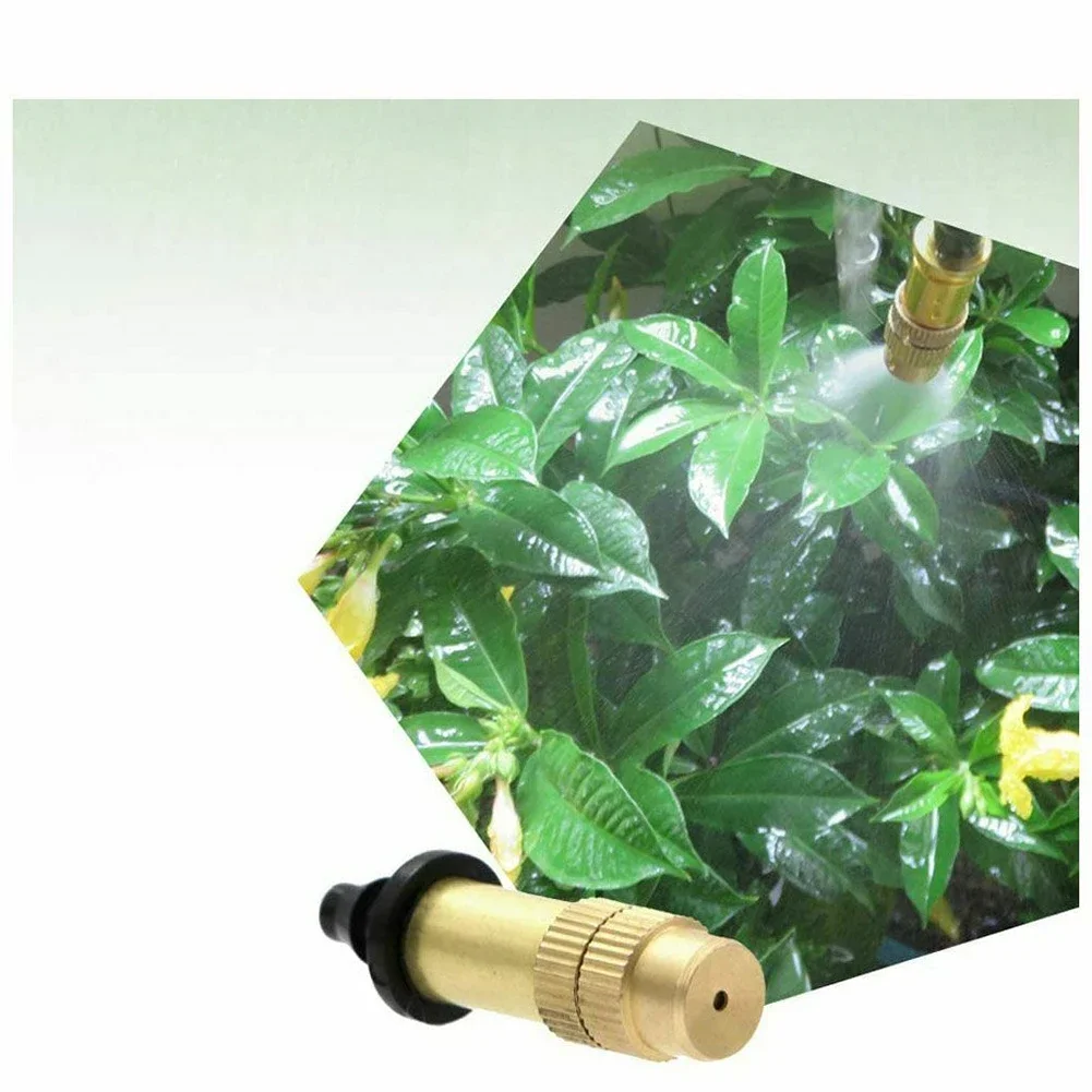 Fine Spray Misting Nozzle For Garden Greenhouse And Landscape Use Adjustable Flow Control Copper And Engineering Plastic Build