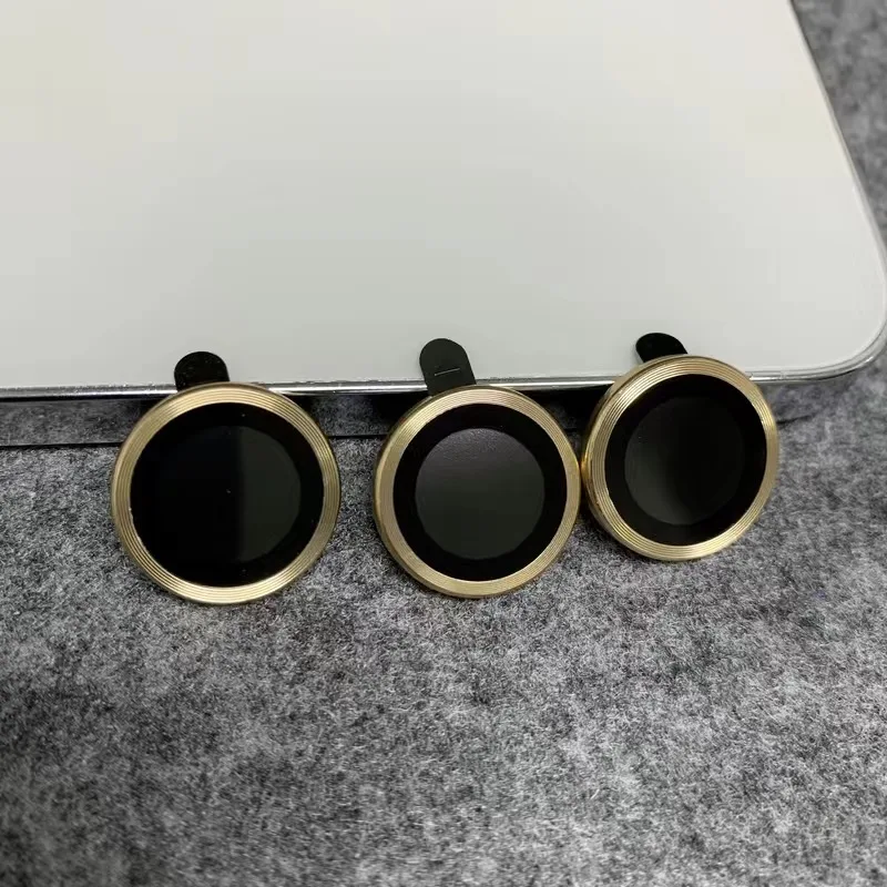 3-2 قطعة حلقة معدنية زرقاء حامي عدسة الكاميرا الزجاجية آيفون 15 13 14 برو ماكس 16 زائد 12Mini 17 16 برو ماكس غطاء الملحقات