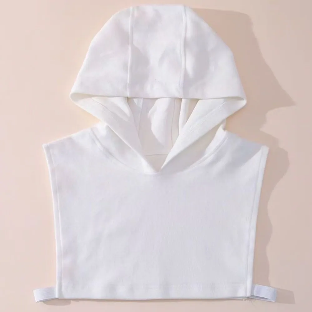Single-sided Fleece Fake Hood Collar Sleeveless Design Soft Cotton Spandex Fleece Hood Collar Classic Color No Drawstring