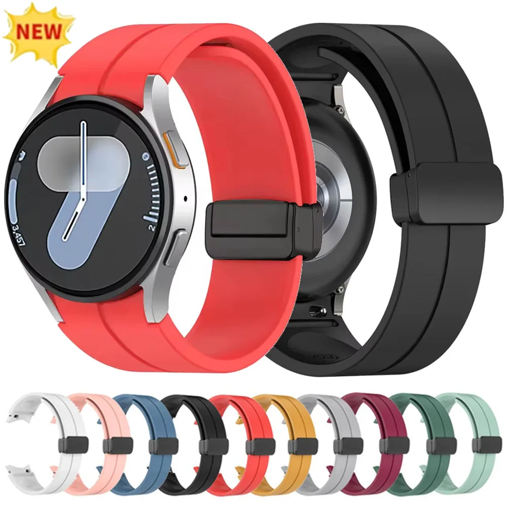 Magnetisches Silikonarmband für Samsung Galaxy Watch 7 6 5 4 40mm 44mm 6 4 Classic 47/43mm 5 Pro 45mm Sportliches Atmungsaktives Armband