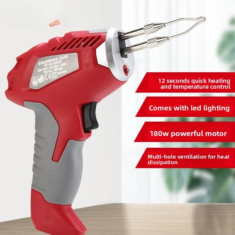 Gun Solder Manual High Power Soldering Gun Industrial Grade 180W Manual Electric Soldering Gun Tin Delivery Manual External Heat