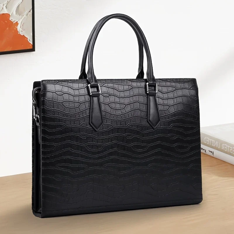 Briefcase Cowhide Leather Male's Bag, Business Male's Handbag, Top Layer Cowhide Computer Bag, Large Capacity 2025