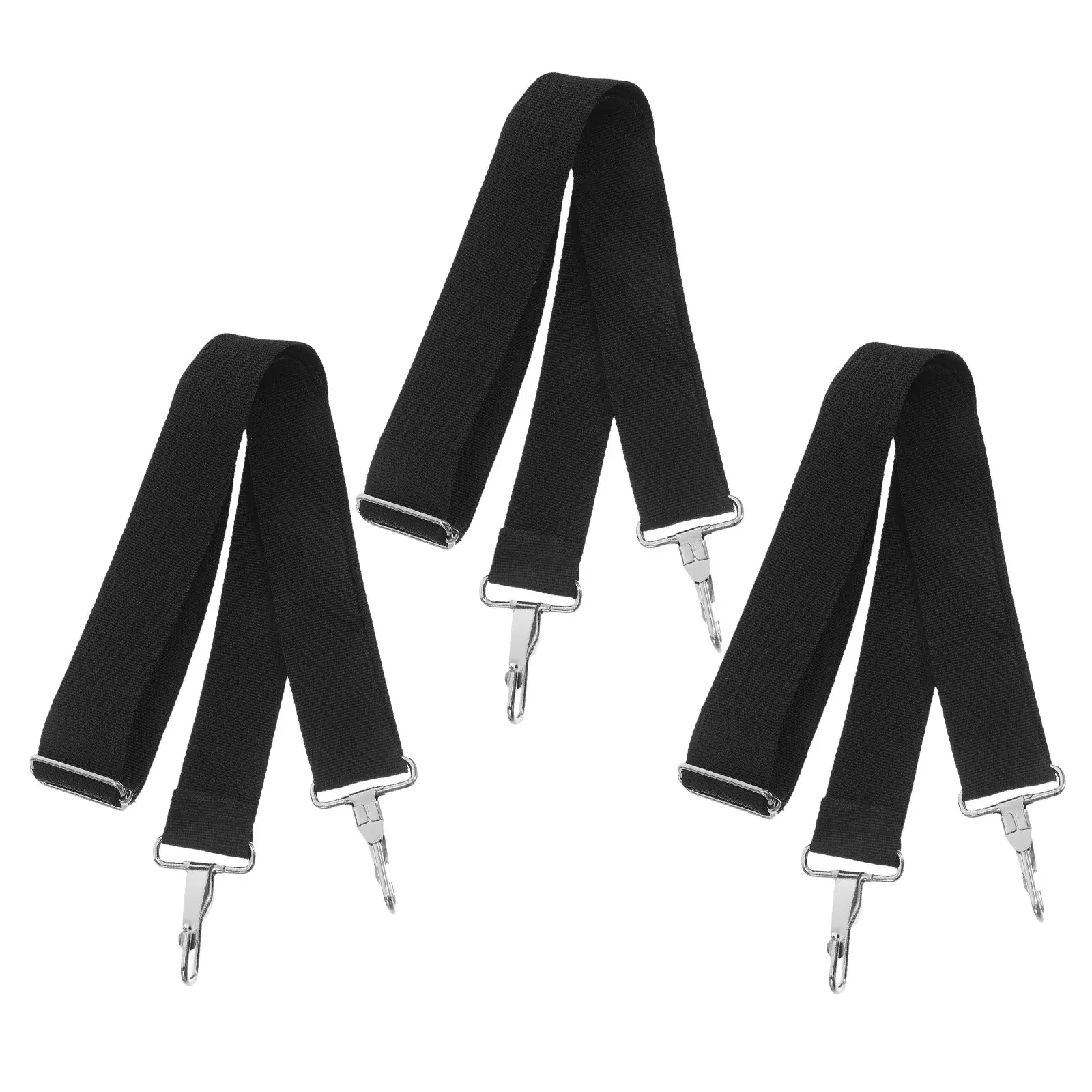 3Pcs Snare Drum Sling Strap Adjustable 111-146Cm Black Nylon Metal Buckle Marching Band Parade Drum Carrier Strap