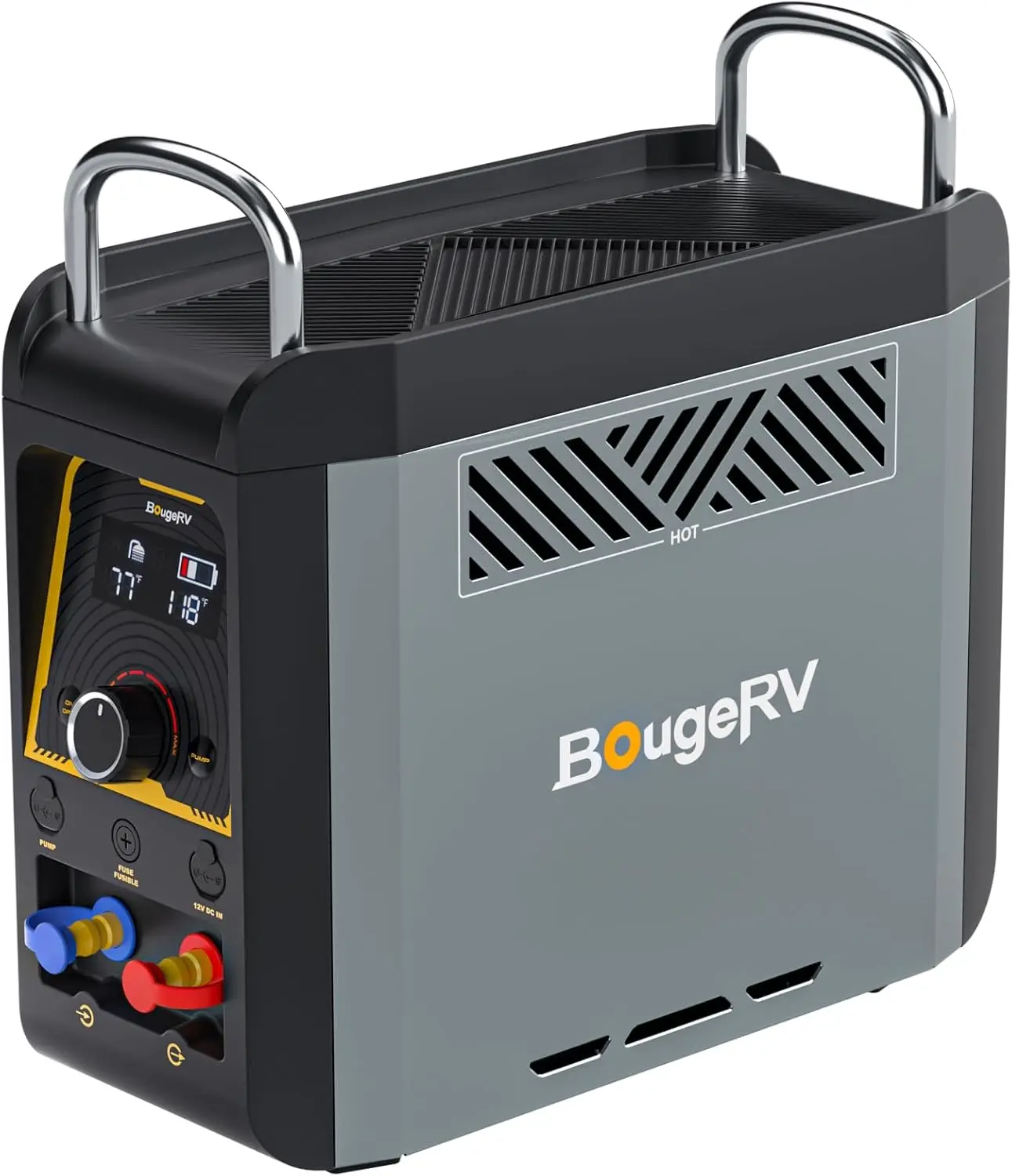 

BougeRV Portable Propane Water Heater w/Water Pump & Showerhead, Instant Hot Water Heater w/Built-in battery