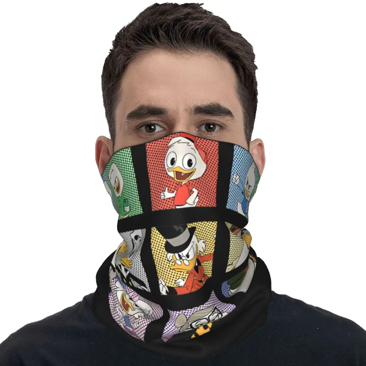 DuckTales Group Shot Comic Box Up Bandana Retro Balaclava Spring Hiking Camping Anti-UV Cycling Mask Soft Warm Tactical Mask