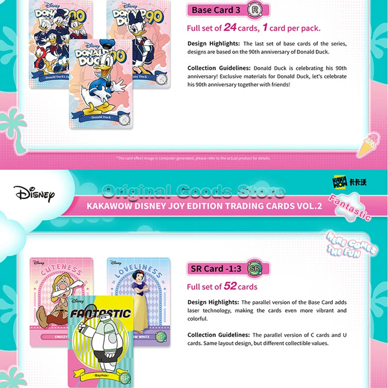 Original KAKAWOW Disney Fantastic JOY Edition การ์ด Vol.2 ของแท้การ์ตูน Art Series คอลเลกชันการ์ดของขวัญเด็ก