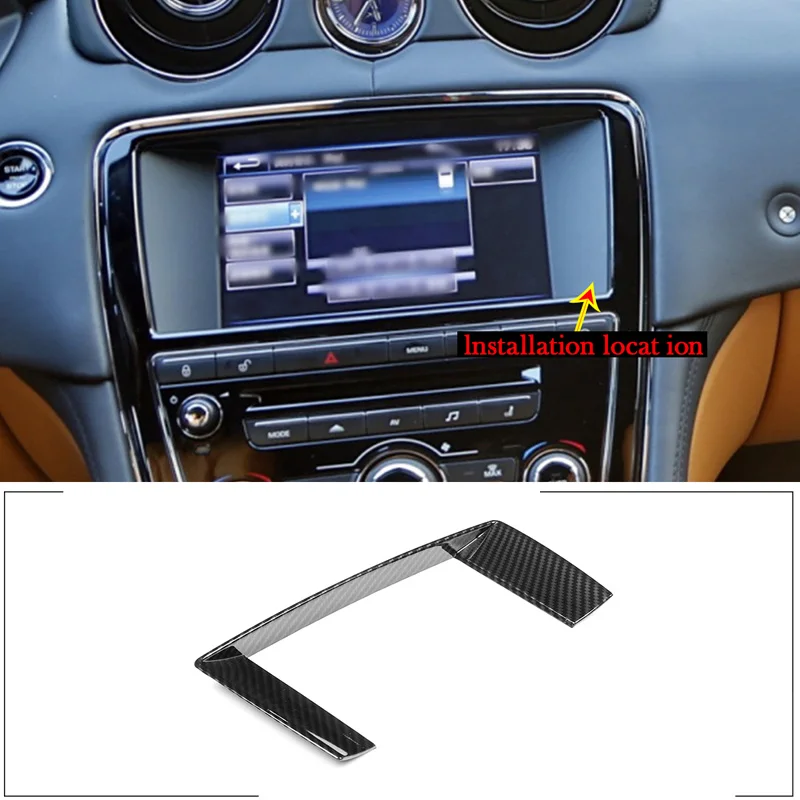 

1 PCS For Jaguar XJ X351 2010-2016 Car Navigation Decorative Frame Sticker ABS Carbon Fiber/Black Interior Accessories