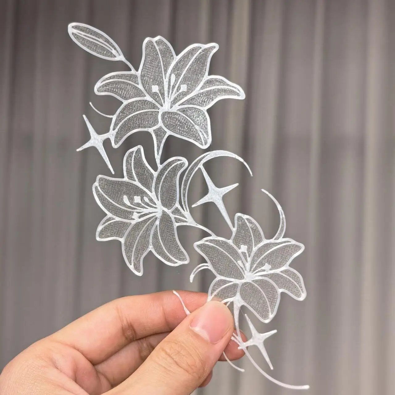 Korean Imitation Organza Lily Embroidered Bookmark 3D Printed Bookmark Journal Decoration Reading Marker Gift for Book Lovers