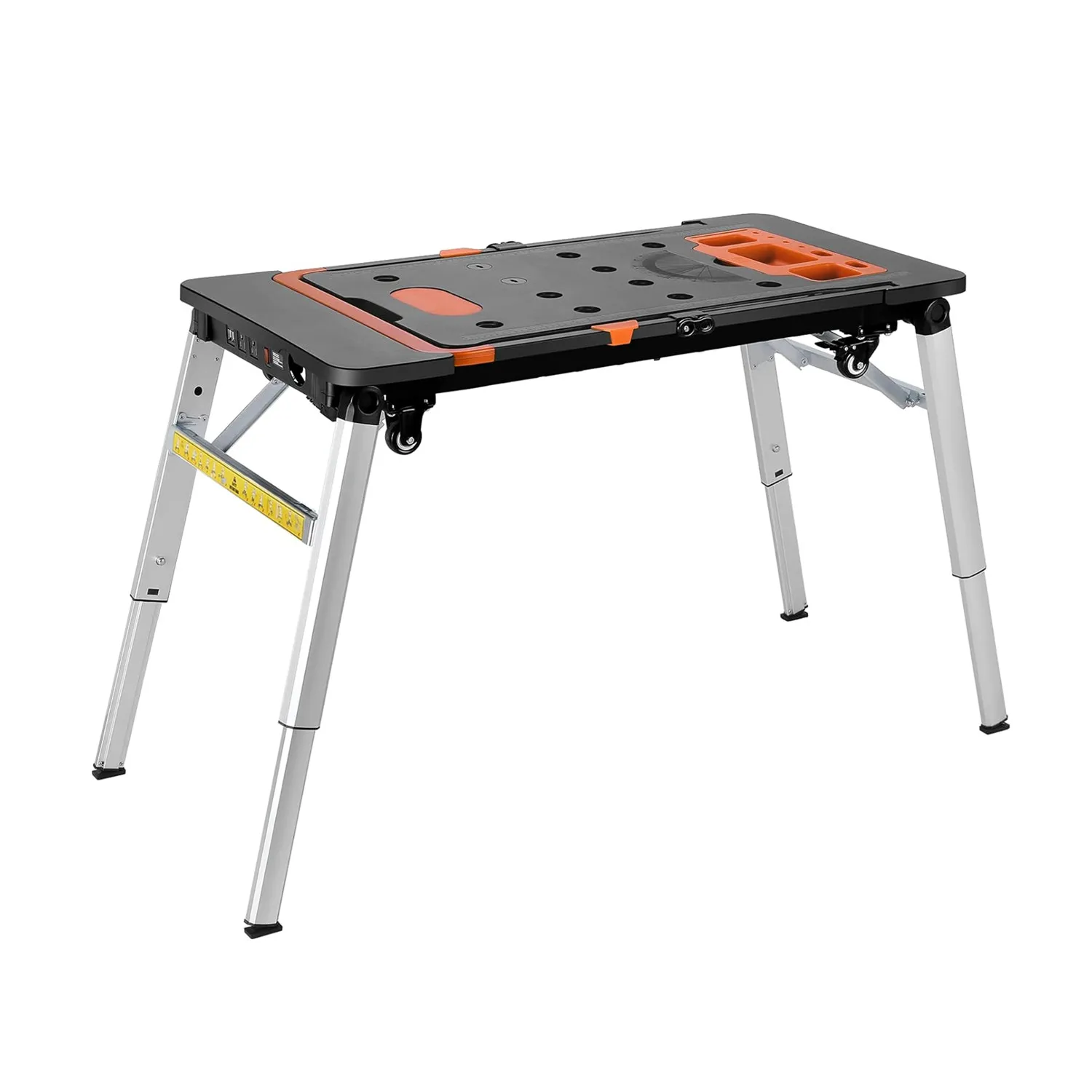 7 in 1 Portable Workbench for Garage,Multifunctional Folding Work Table,Sawhorse, Scaffold, Platform, Hand Truck, Car Creepe