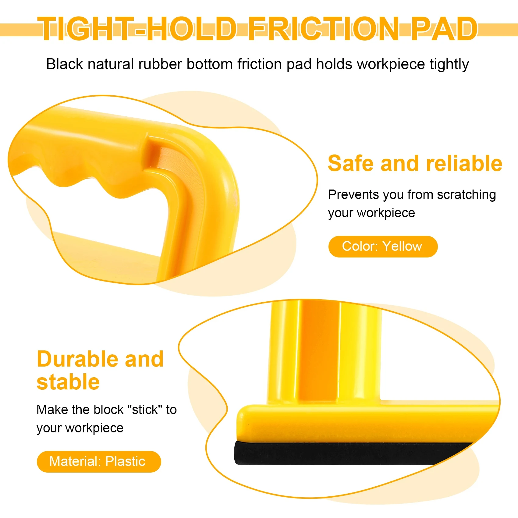 Wood Cutting Push Up Stick Block 2-Pack Set – Angle Handle Foam Pad Holder Blocks For Cutting On Jointer, Table Saw