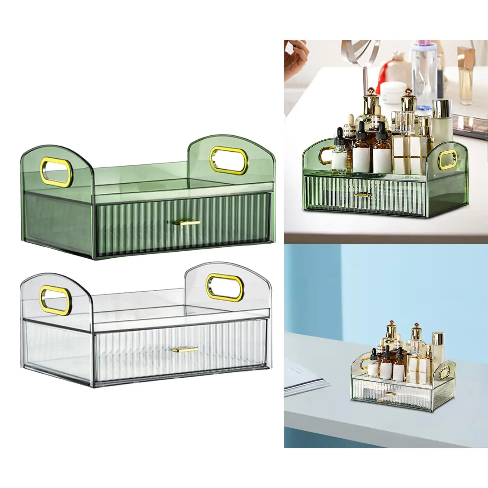 Makeup Storage Box Countertop Organizer Desktop Display Container for Perfume Lipstick Dresser Office Bedroom