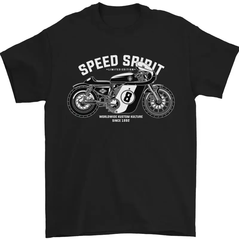 Kustom Kulture Cafe Racer Biker Motorbike Mens T-Shirt 100% Cotton