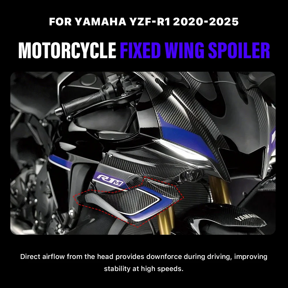 NEW Motorcycle Fairing Fixed wing For Yamaha YZF R1 R1M 2020 2021 2022 2023 2024 2025 Spoiler Winglet Wing Motorcycle Accessorie