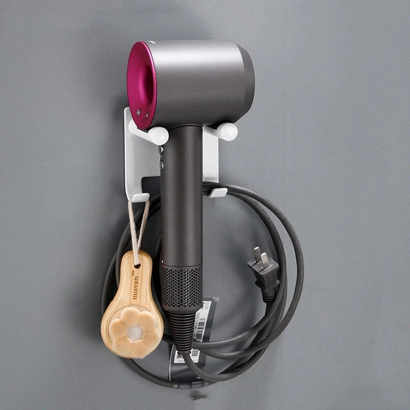 Hair Dryer Storage Rack Free Punch Bathroom for Dyson Hair Dryer Hanger Toilet Wall-Mounted Hair Dryer Bracket Left And Right