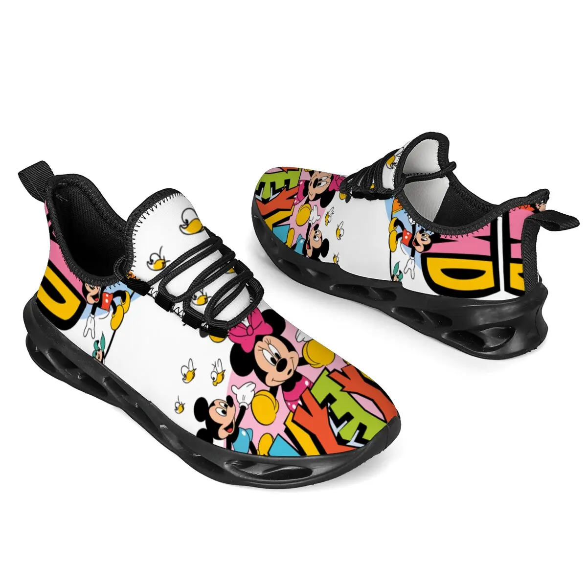 

Men Halloween Pumpkin Print Women Shoes Custom Mickey Mouse Sneaker Breathable Sports Running Walking Sneaker for Adult