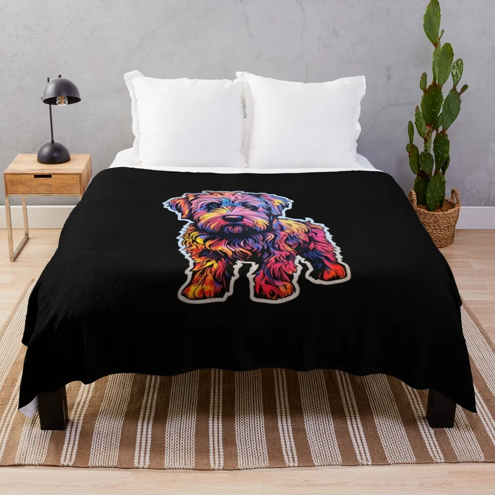 

Bouvier des Flandres Neon Design Throw Blanket decorative Soft Blankets