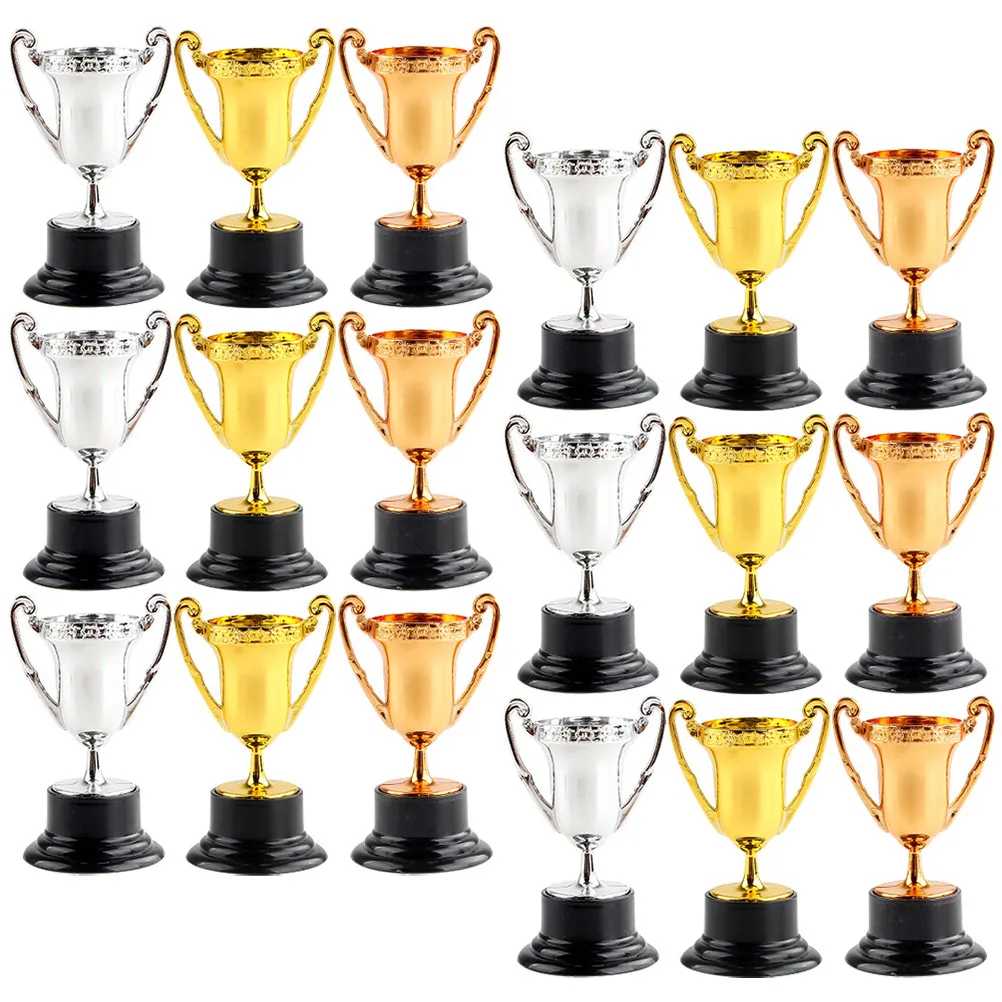 18Pcs Plastic Trophy Mini Award Prizes for Kindergarten Competition Classroom Reward Party Favor Decoration Trophy for All Ages