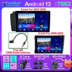 Unidad Principal Multimedia estéreo para coche, reproductor de Radio con navegación GPS, BT, Carplay, Android, No 2DIN, para Volvo XC70, V70, S60, 2000 - 2009