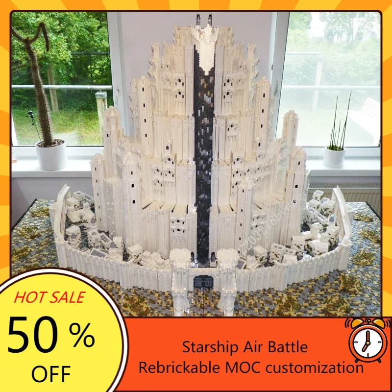 99538PCS Customized MOC Modular Movie King Of Ring Gondor Minas Tirith Castle Model Building Blocks Bricks Children birthday toy