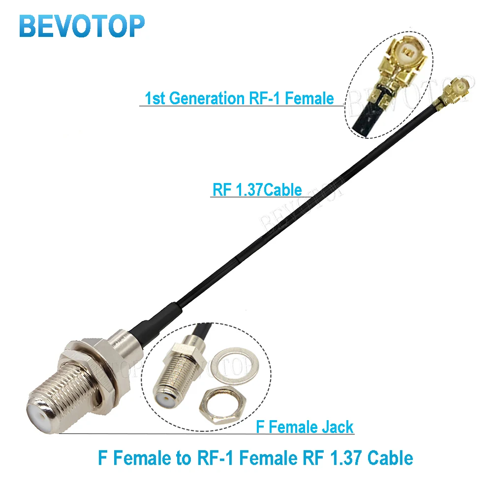 10PCS F Male/Female to u.FL/IPX-1 Female Connector RF1.37 Coaxial Cable for Wifi 3G Antenna Extension Cord Wire Pigtail Jumper