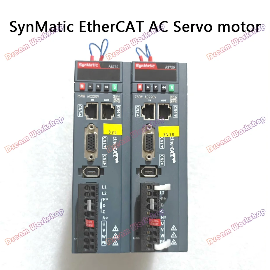

SynMatic 23-bit multi-turn optical encoder 400W Servo motor AS770P2T2R8 EtherCAT driver replace Inovance servo Max torque 4.45NM