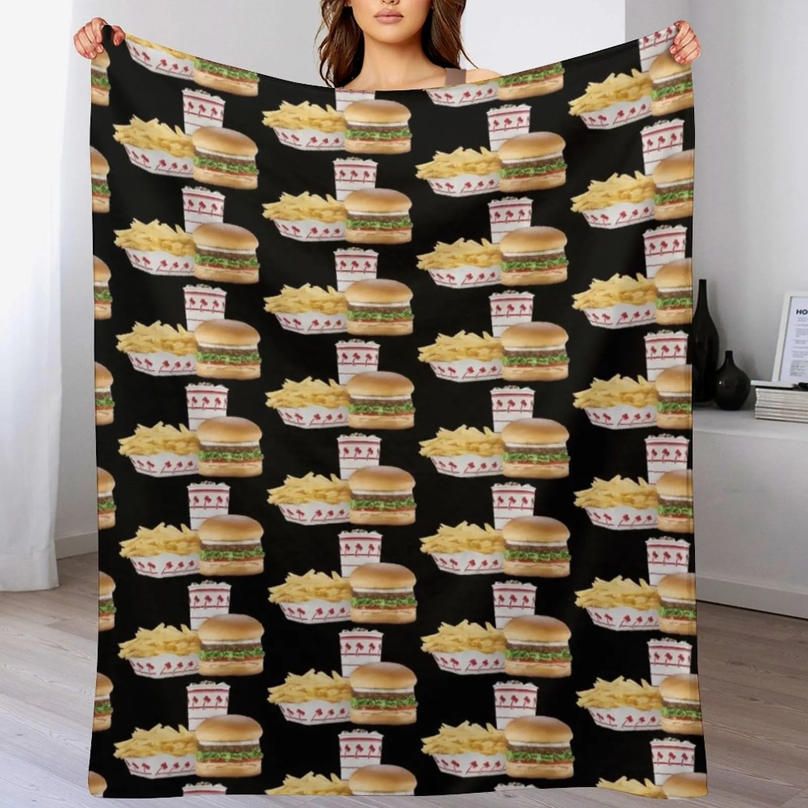

in-n-out burger Throw Blanket For Sofa Thin Thin For Baby Hairys Blankets