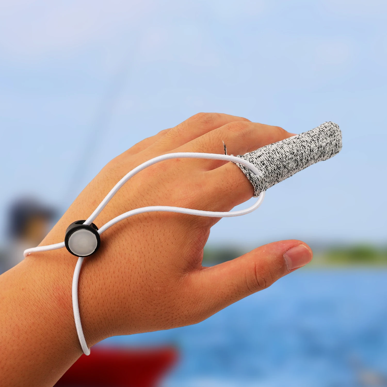2/1 Stück Angelhandschuh für einen Finger, schnittfester Fingerschutz mit elastischem Band, Zeigefingerschutz, Angelzubehör für den Außenbereich – Detail 7