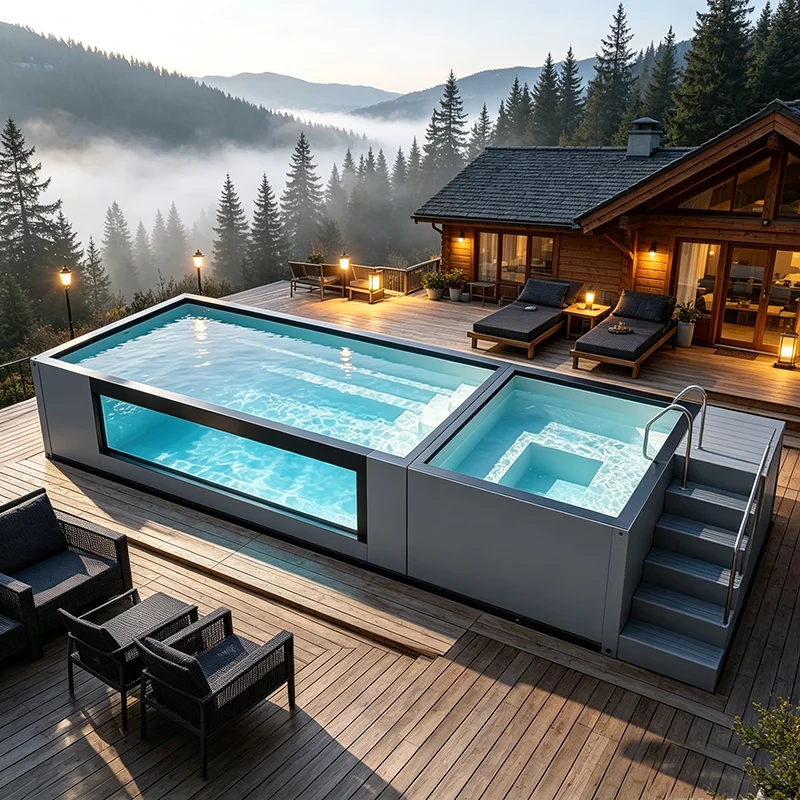 20FT Insulated Shipping Container Swimming Pool Anti‑Corrosion Galvanized Steel Plunge Pool for Outdoor Garden