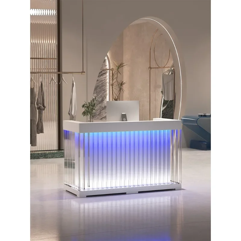 Simple modern checkout page Counter Clothing shop Beauty salon Bar table Shop Small acrylic front desk Reception desk