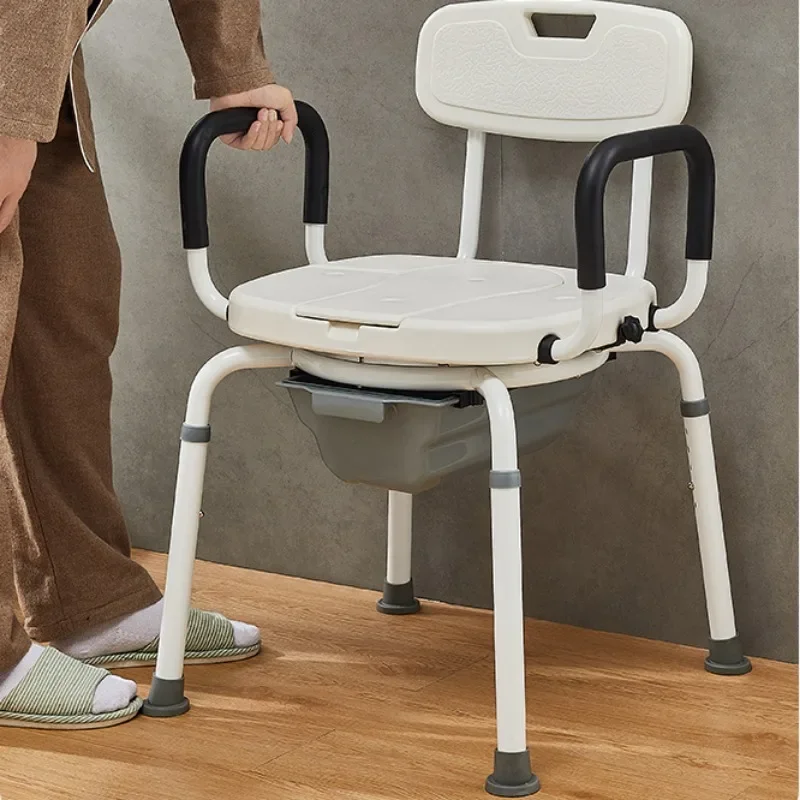 Dualuse Bath Chair Commode Toilet Chair for Elderly Disabled,Can Rotate Disabled Mobility Elderly Non-slip Toilet Seat Bath Aids images - 6