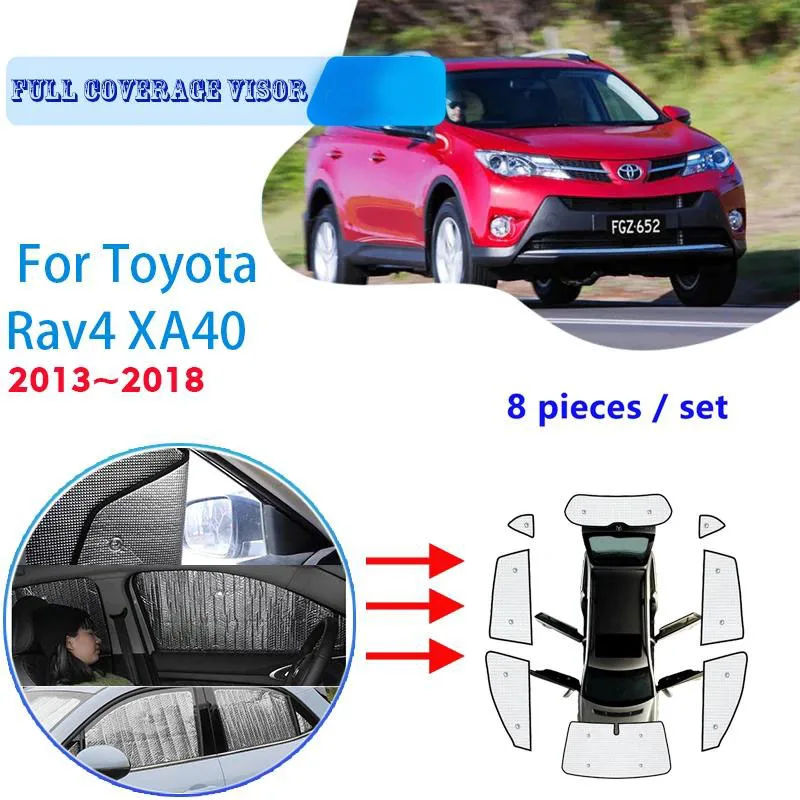 

Car Full Coverages Sunshades For Toyota Rav4 XA40 2013~2018 2014 Anti-UV Car Sunscreen Window Sunshade Cover Auto Accessories