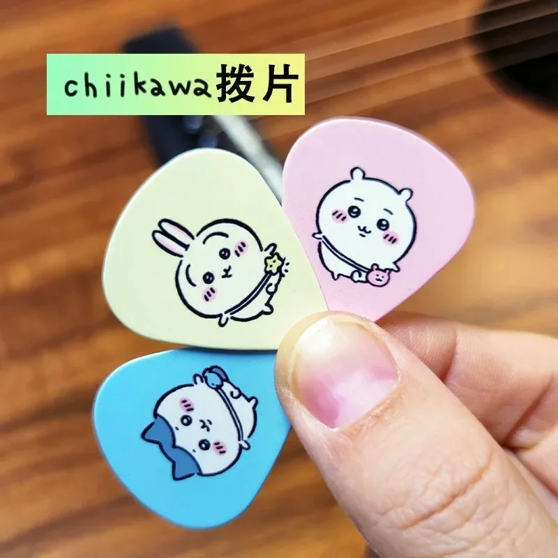 New Chiikawa Guitar Pick 0.71mm Gauge Universal Double Sided Print Durable Storage Box For Ukulele Bass Performance Beginner