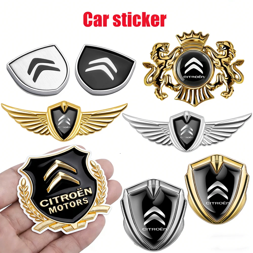 1PCS Emblema Adesivo 3D de Metal para Carro, Logotipo de Estilo Automotivo, Decalque Traseiro para Citroen C3 Aircross C5 Aircross C4 Berlingo C-ELYSEE C6