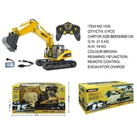 Huina 1535 Remote Control Engineering Car Alloy Toy Electric Excavator Remote Control Alloy Car Track Car Boy Outdoor Gift