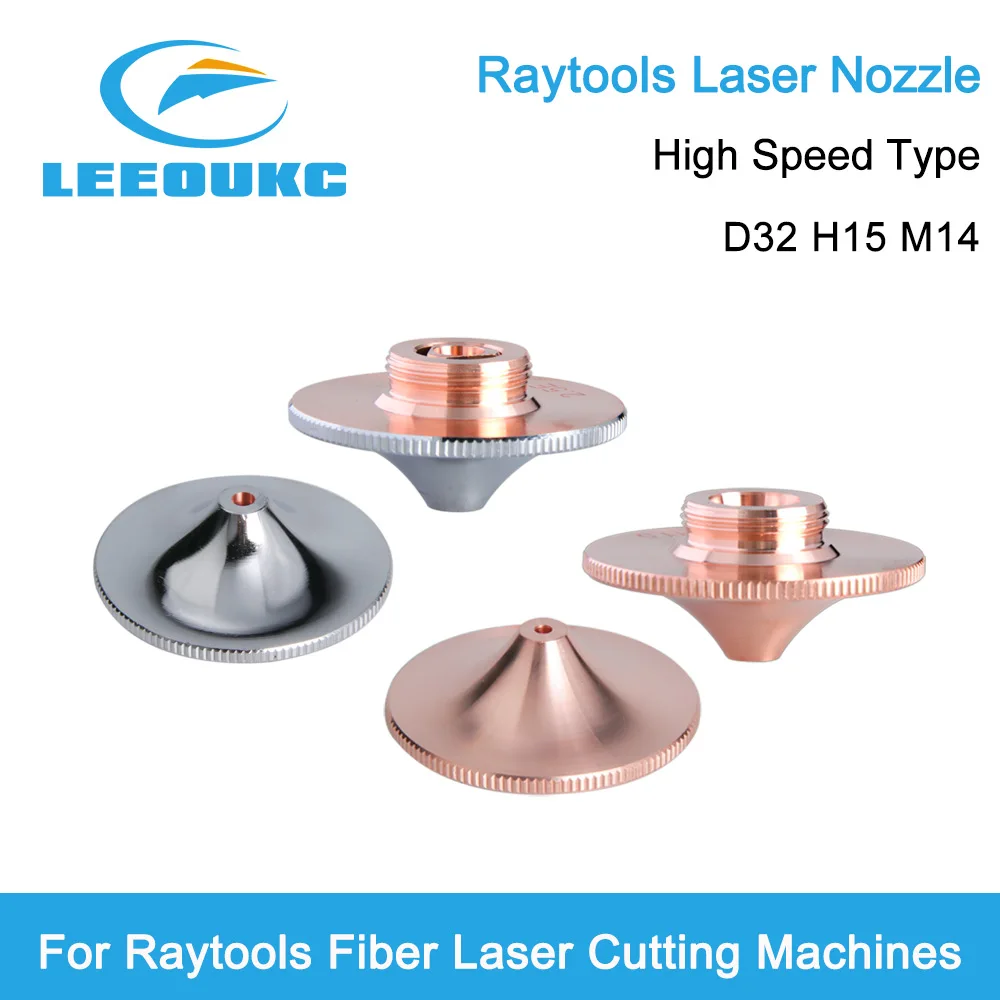 LEEOUKC 10Pcs/Lot Raytools Laser Nozzles High Speed D32 M14 H15 Single/Double Layer For Raytools Fiber Laser Cutting Head