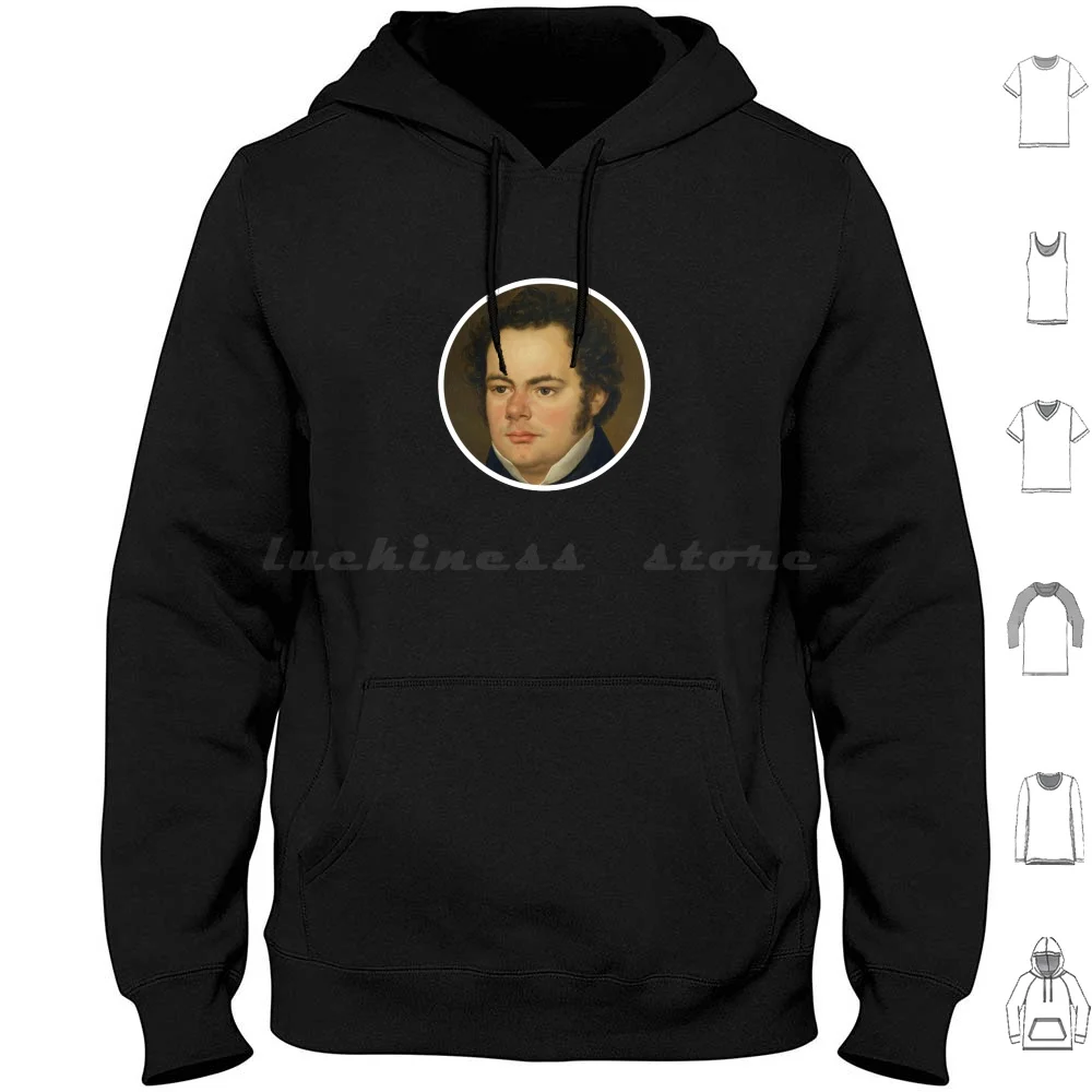 Sudadera con capucha Schubert (en color) de algodón de manga larga, música de Schubert, Mozart, Beethoven, Bach, clásica, Chopin, Haydn, Tchaikovsky