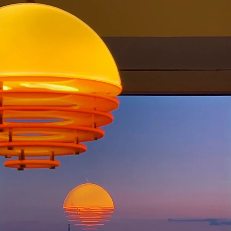 Sunset orange restaurant chandelier bedside premium sunset ambient light