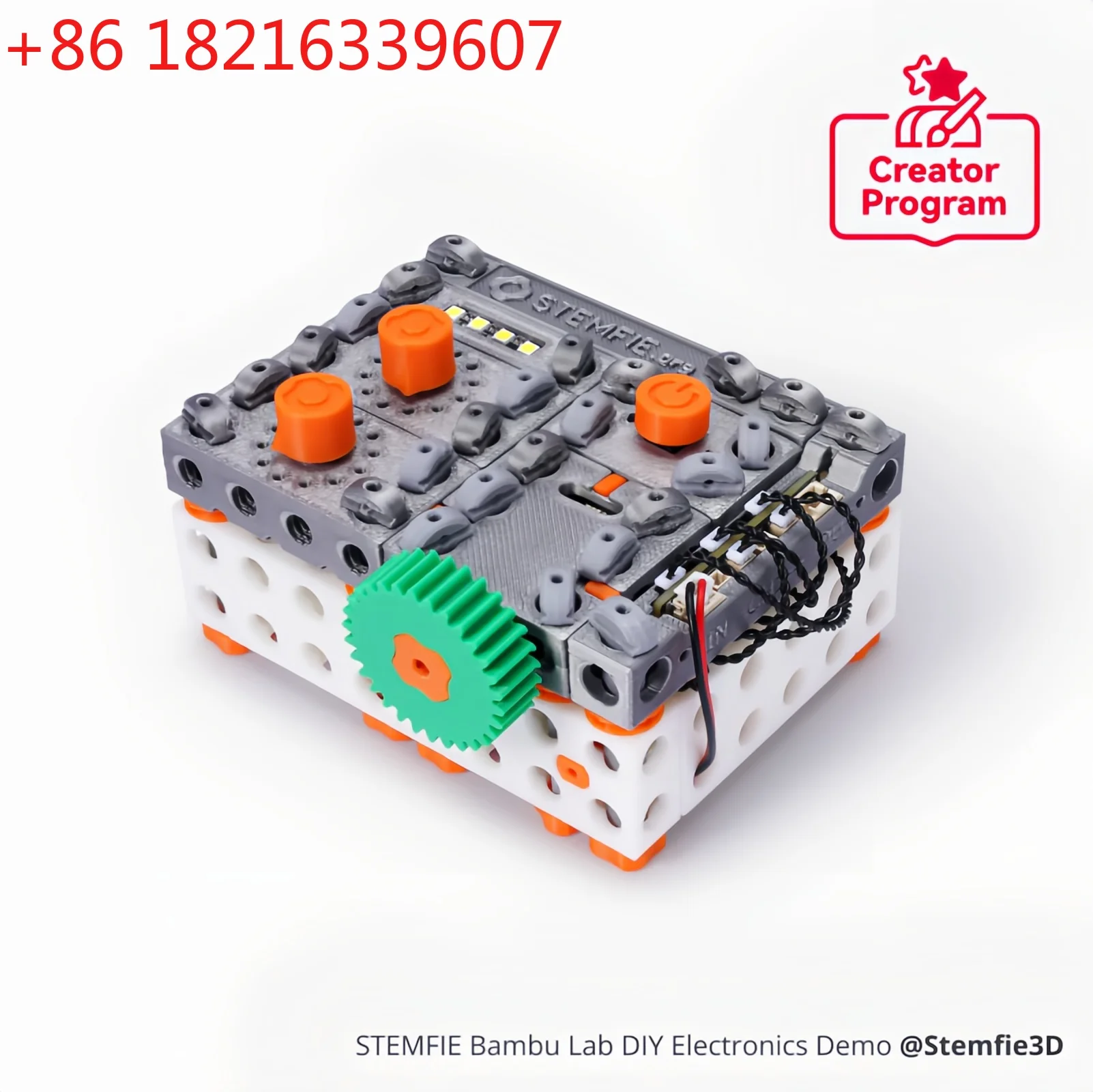 

For BambuLab STEMFIE Projects Maker World Infinity Gears Creator Program DlY Electronics Demo Battery Pack