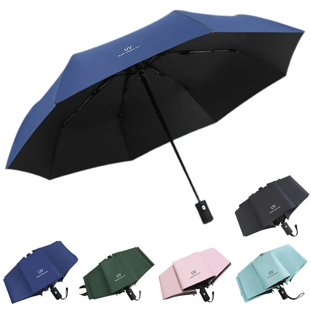 Folding Umbrella UV Sun Resistant Windproof 8 Ribs Portable Lightweight Automatic Collapsible Sun Raingear Umbrella