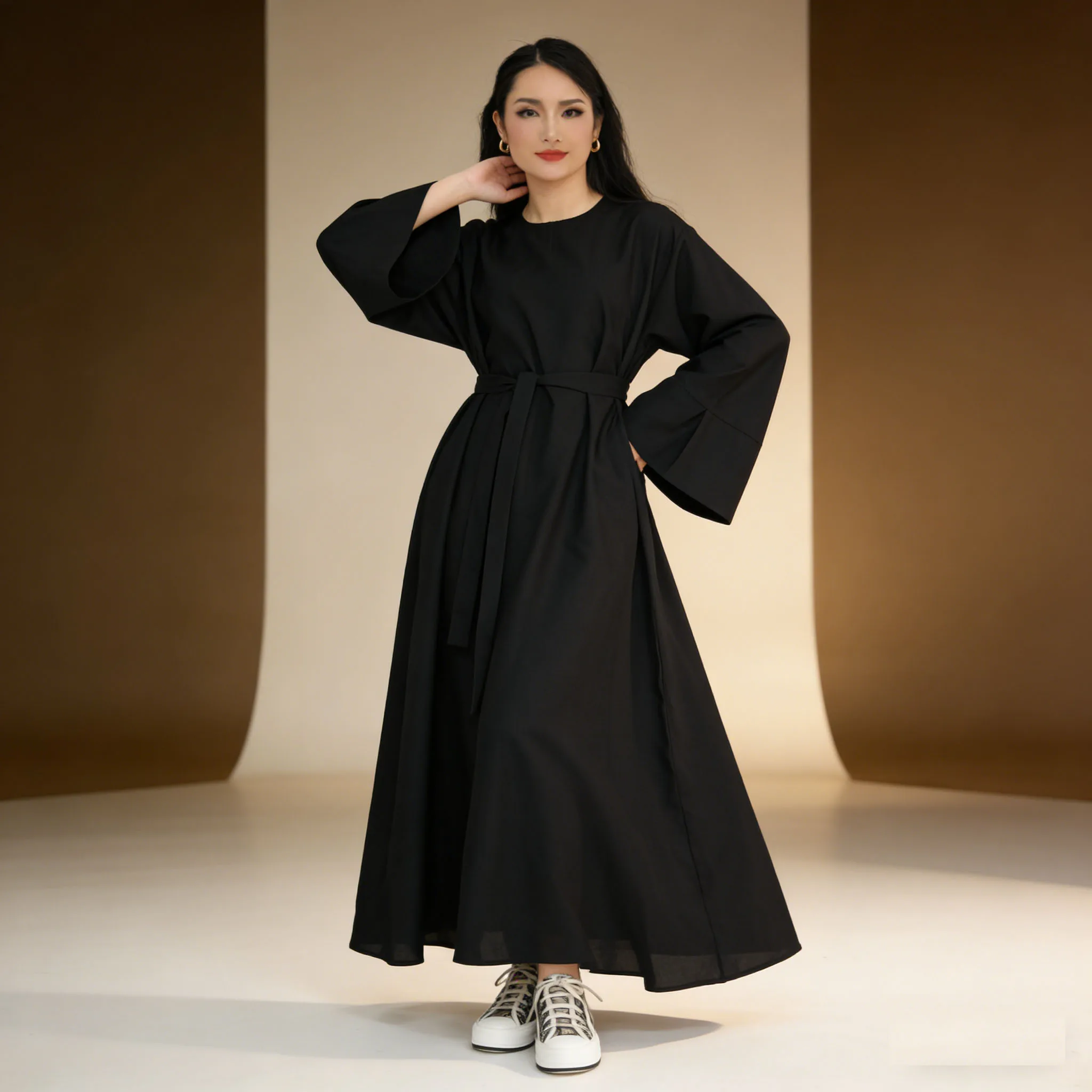 

Dubai Modest Robe Abayas for Muslim Women Long Sleeve Ramadan Prayer Dresses Marocain Femme Turkey Clothing Islam Jalabiya Gown