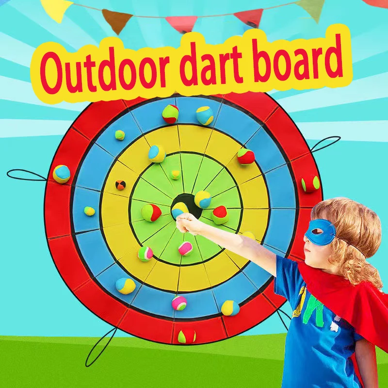 

Dart Board Hrowing Target Games Set Round Cloth Outdoor Sticky Balls Throw With 10 Balls for Parent-child Interaction Game