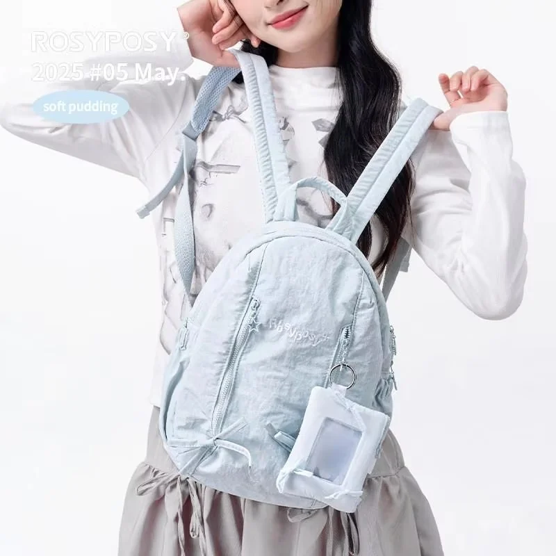 

ROSYPOSY Амортизирующий рюкзак в балетном стиле, милый, в корейском стиле, легкий, мягкий, как пудинг, для путешествий и учебы