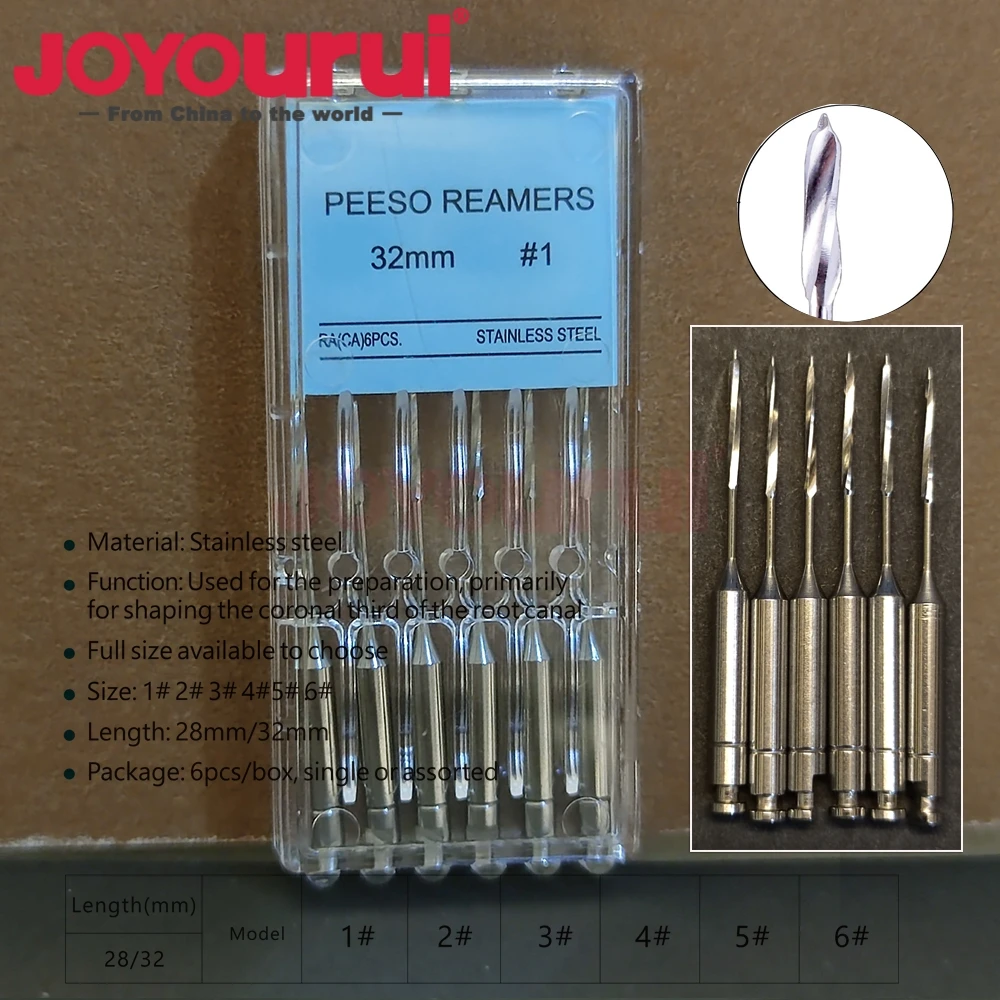 6 قطعة/الحزمة الأسنان اللبية U/F الحفر بوابات Glidden Pesso مخرطة قناة الجذر 32/28 مللي متر محرك استخدام الفولاذ المقاوم للصدأ إندو ملف الأسنان #3