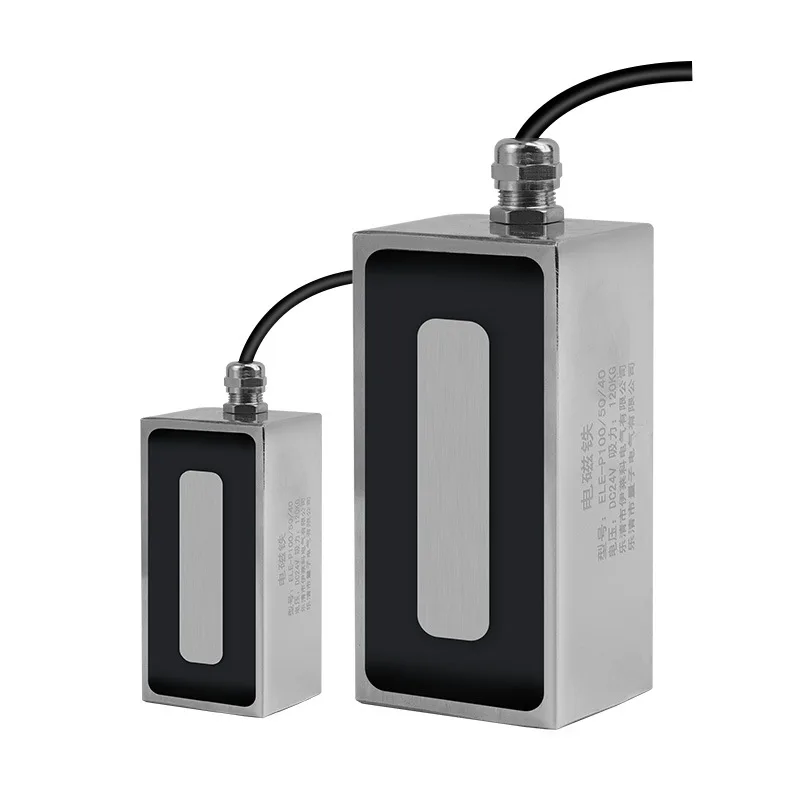 Rectangular Electromagnet Long Bar Suction DC 12/24V Strong Magneto Electric Suction Cup Purple Copper Coil Square Electromagnet