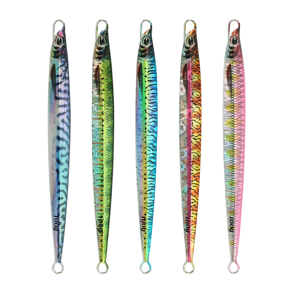 JIGGINGPRO 60g 80g 100g 3D Printing Speed Jig Metal Jigging Lure Fishing Bait Saltwater Fishing Lure