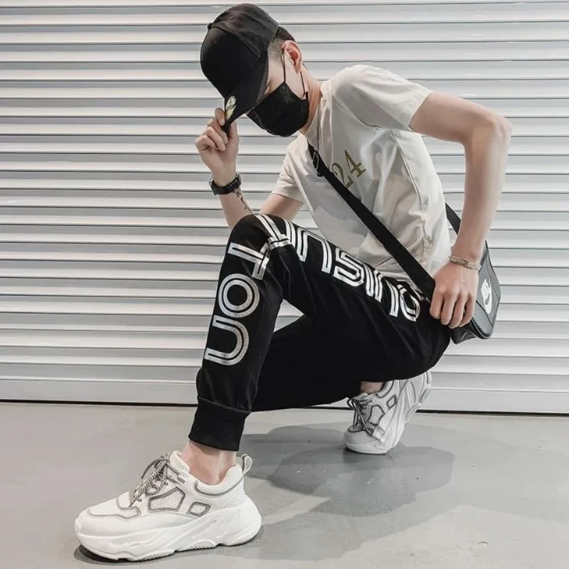 Man Sports Pants Cropped Trousers Autumn and Winter Skinny Sweatpants for Men Plain Tights Slim Xxxl Tracksuit Bottoms Big Size