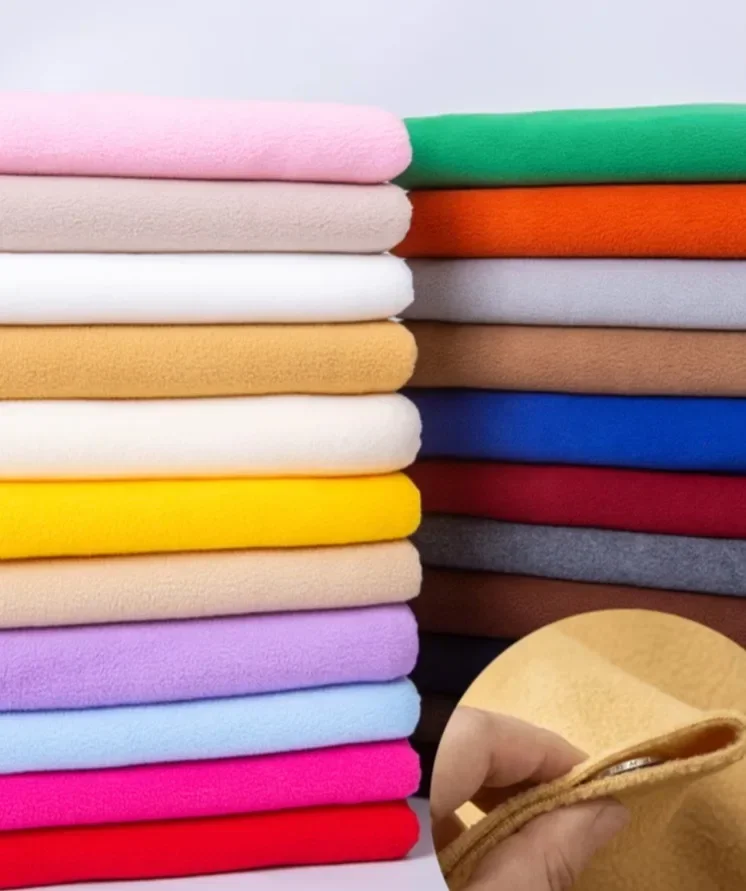 Double-sided Polar Fleece Fabric Lining By The Meter for Clothing Coats Sewing Winter Plain Thickened Diy Cloth Soft Comfortable