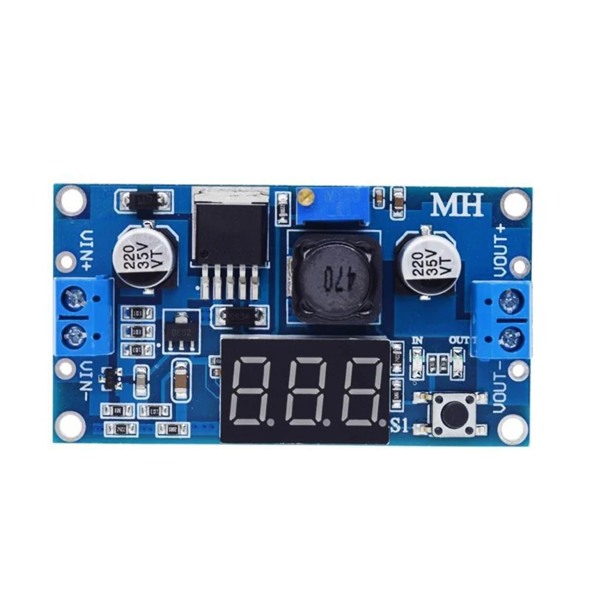 LM2596 DC-DC Buck Power Module Adjustable Voltage Reduction Module With Digital Voltmeter Display LM2596S Voltage Regulator