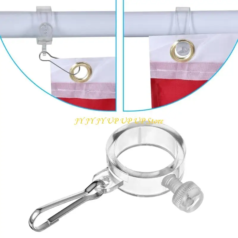 4Pcs Acrylic Anti Tangles Flag Clips For Flagpole Mounting Easyly Installation Weatherproofed Durability